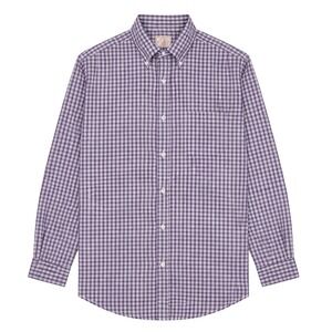 Vtg J.Press Oxford Button Down Shirt Men Small Purple Plaid 100% Cotton Poplin